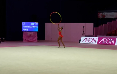 Highlights from the performances by Ksenia Savinova, the top junior gymnast at the AEON Cup World Club Championships