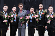March 15, 2026. The Olympic champion with team Kyrgyzstan at the international Alina Kabaeva Grand Prix Champions Cup tournament in St. Petersburg