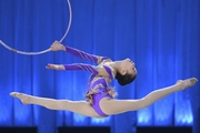 Asel Arapova during an exercise with a hoop