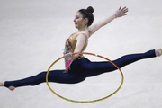 Ketevan Arbolishvili (Georgia) during an exercise with a hoop