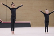 Young gymnasts during the selection process