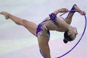 Szofia Bernat Hungary) during exercise with a hoop