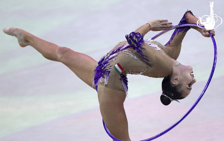 Szofia Bernat Hungary) during exercise with a hoop