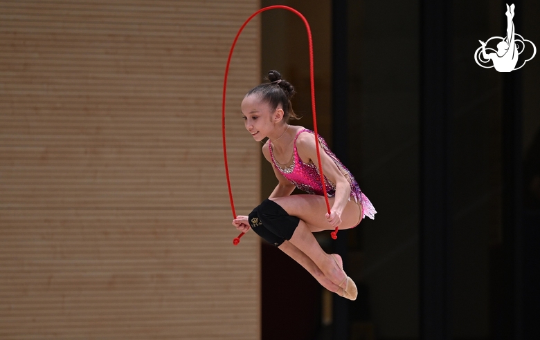 Вероника Малинина во время контрольной тренировки перед международным турниром «Кубок "Небесная грация"» и Beijing Top Open — 2025