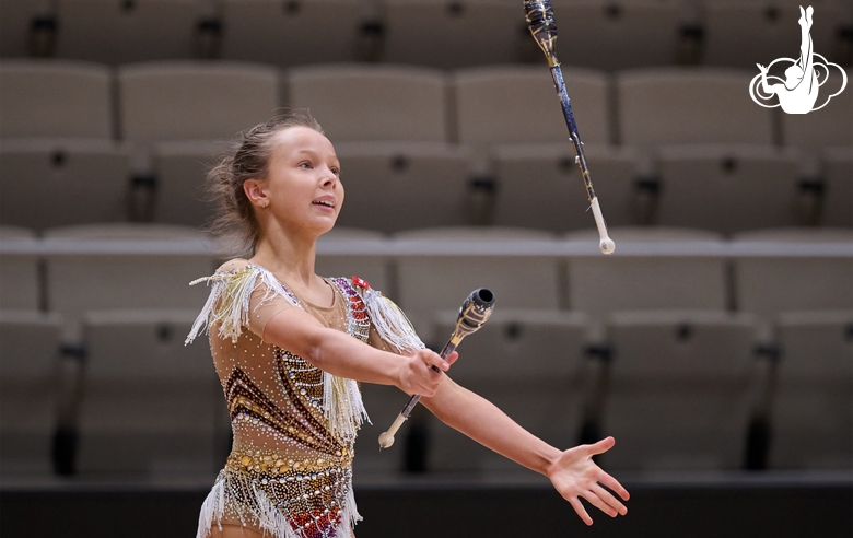 Кристина Дюпина во время контрольной тренировки перед турниром Evgeniya Cup