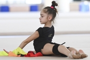 Ksenia Savinova during an exercise with a ribbon