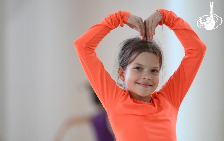 A gymnast during a class at the training camp in the Academy