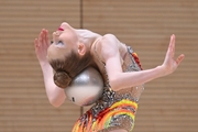 Lada Yakovleva during an exercise with a ball at a control training session