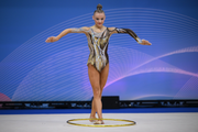 Alisa Medvedeva during an exercise with a hoop
