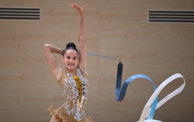 Cuban gymnast Isabella Rojas completed a control training session at the Academy