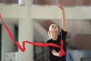 Gymnast from Belgorod during an exercise with a ribbon