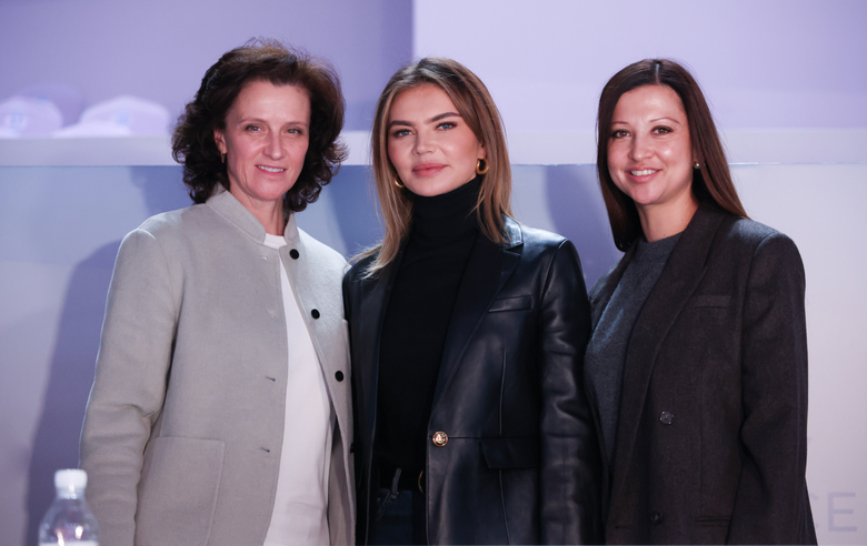 November 11, 2025. Honored Coach of Russia Marina Govorova, Olympic champion Alina Kabaeva and silver medalist of the Olympics Yana Batyrshina the Sky Grace Cup International Tournament and Beijing Top Open 2025