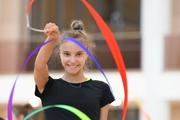 A gymnast during practice at the training camp in the Academy