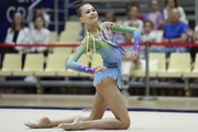 Gymnast during an exercise with a jump rope