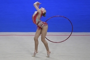 Natalia Usova during an exercise with a hoop