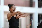 Gymnast Kimaya Karle during training at the Academy