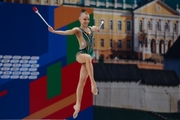 Kristina Voitenko during the exercise with clubs