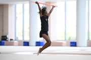 Gymnast Nkenko Sita Davina Chanselvi from the Republic of Congo during the hoop exercise