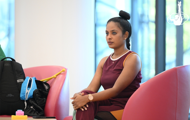 Coach and judge Pooja Surve during training at the Academy