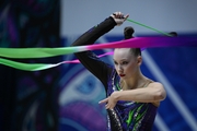 Maya Bijnens during an exercise with ribbon