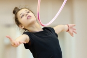 Karolina Tarasova during an exercise with a hoop