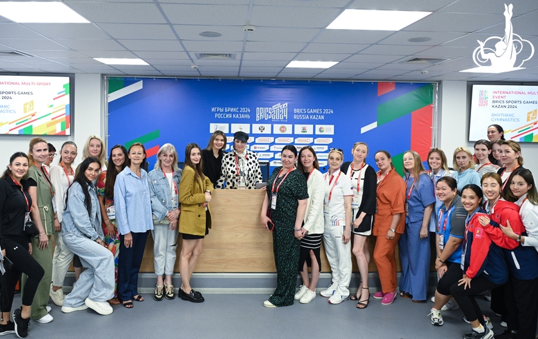 Olympic Champion Alina Kabaeva during a meeting with judges and coaches ahead of the BRICS Games