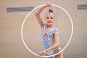 Kristina Voitenko during an exercise with a hoop