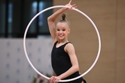 Kristina Voitenko during an exercise with a hoop during floor testing