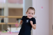 A young gymnast during a training session
