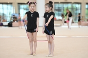 Young gymnasts during the workout