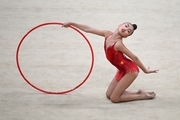 Asel Arapova during the hoop exercise
