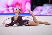 Varvara Baranova during a hoop routine