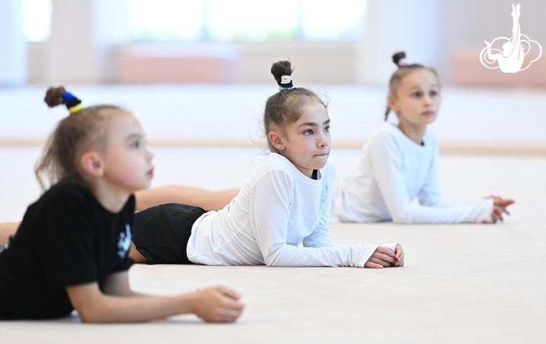 Elvira Belyaeva, Ksenia Savinova and Yana Zaikina (left to right) during training