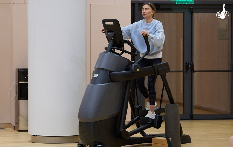Olympic champion Alina Kabaeva during a training session at the Academy