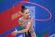 Mariia Borisova during the hoop exercise