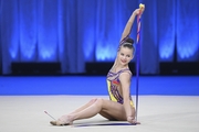 Daria Verenich during an exercise with a ribbon