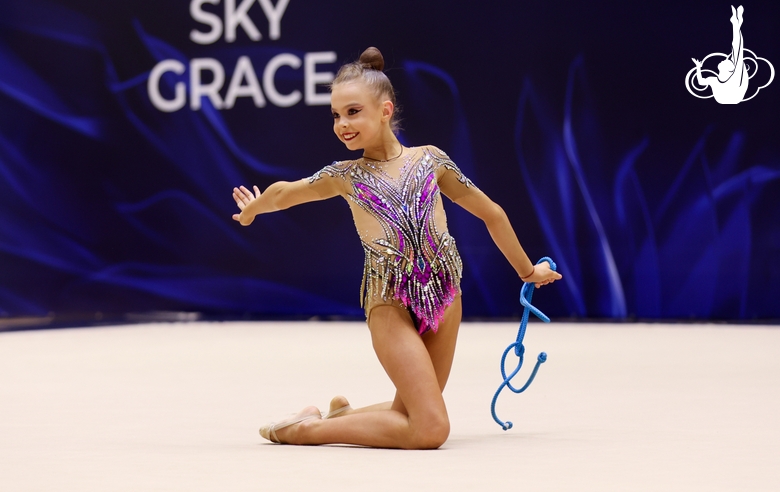 Elvira Belyaeva  during the exercise with a jump rope