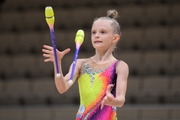 Sofia Smirnova during an exercise with clubs  during a control training session