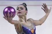 Lala Kramarenko (Russia) during an exercise with a ball