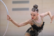 Gymnast during an exercise with a hoop