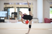 Jimena Dominguez during an exercise with the ball