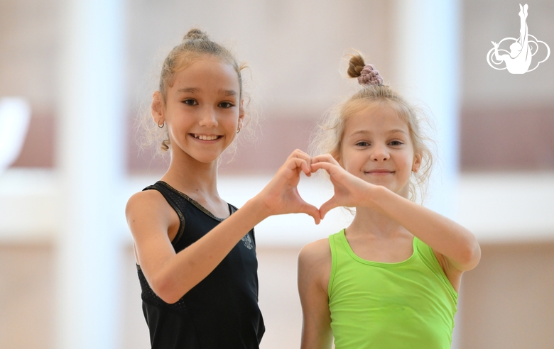 Gymnasts during practice at the training camp in the Academy