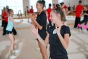 Academy gymnasts during the Alla Dukhova TODES Theater master class