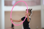 A young gymnast during training