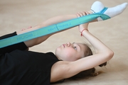 Gymnast during stretching at training