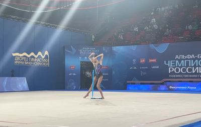 Full performance of Anna Vakulenko with the ribbon in the all-around qualification at the Russian championship