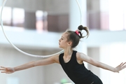 Miroslava Monina during an exercise with a hoop