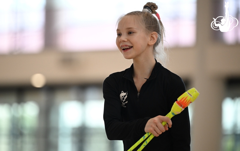 Ева Кононова во время тренировки