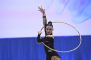 Lala Kramarenko during an exercise with a hoop