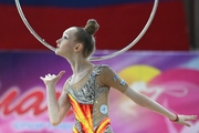 Lada Yakovleva during an exercise with a hoop